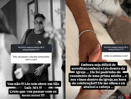Poliana Rocha e Leonardo celebram Dia dos Namorados à distância com declarações nas redes sociais